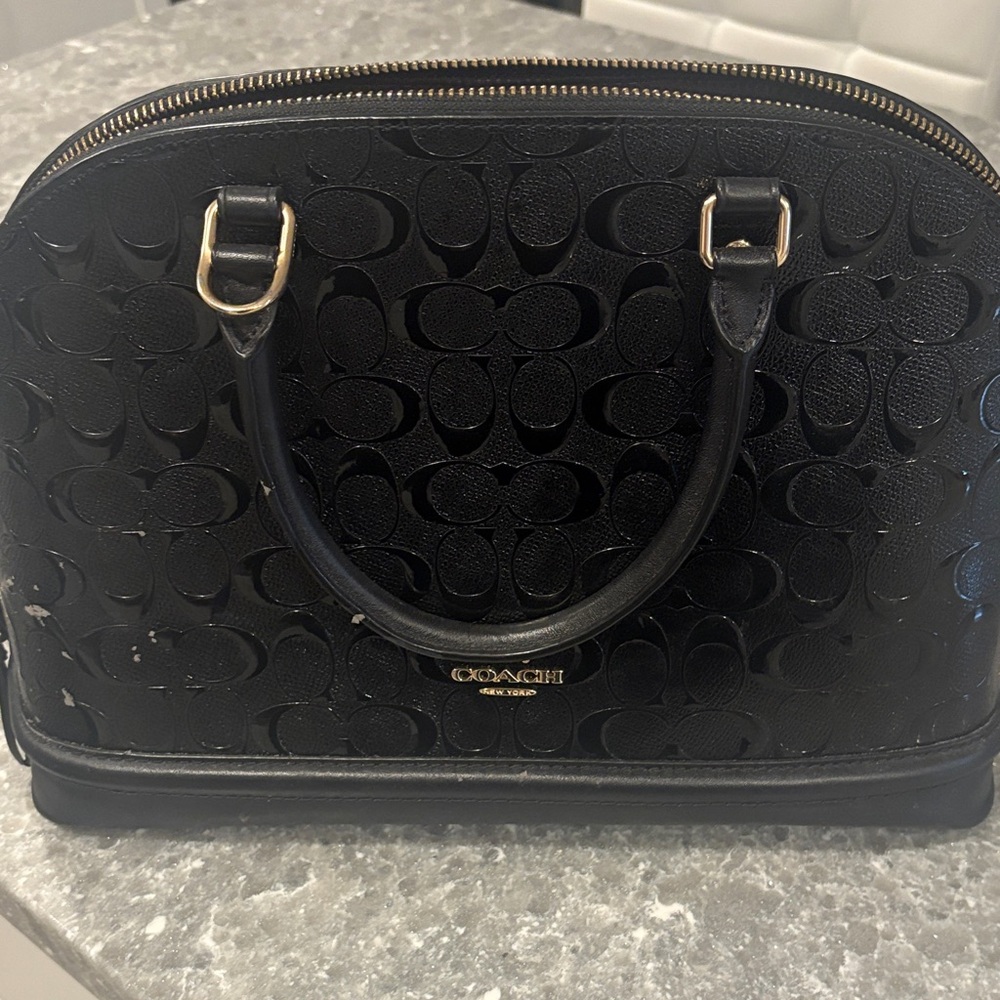 Coach Black Embossed Satchel
